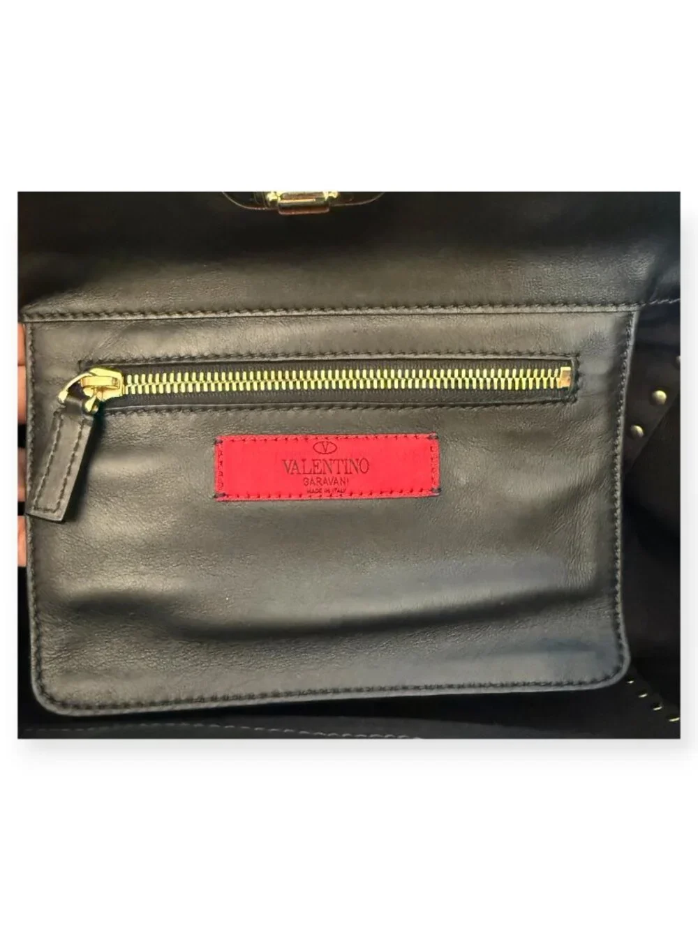 Valentino Garavani Rockstud Small Leather Tote | Black w/ Dustbag - Picture 6 of 7